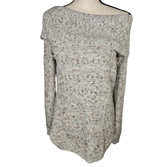 Db Established 1962 Textured Mulitcolor Flek Cowl Neck Sweater, Grey, Medium - Picture 2 of 10